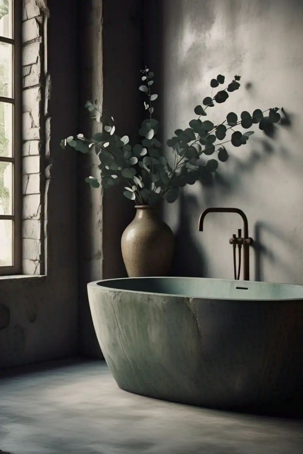 Wabi-Sabi styled bathroom with unpolished stone bathup 4