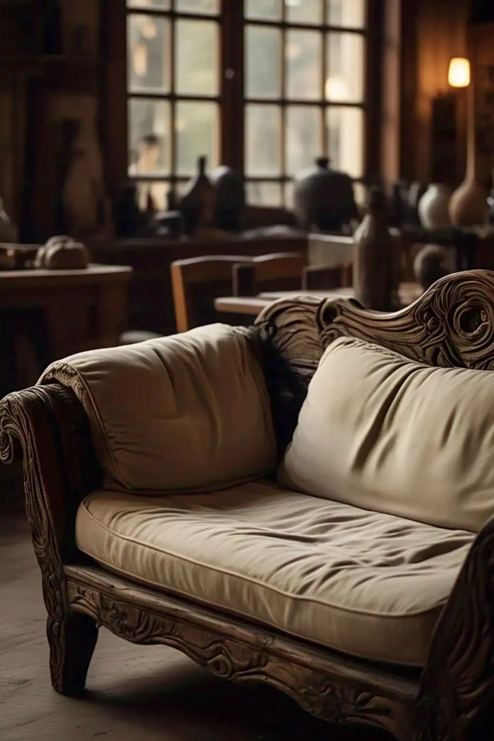 vintage-linen-couch-floor-lamp