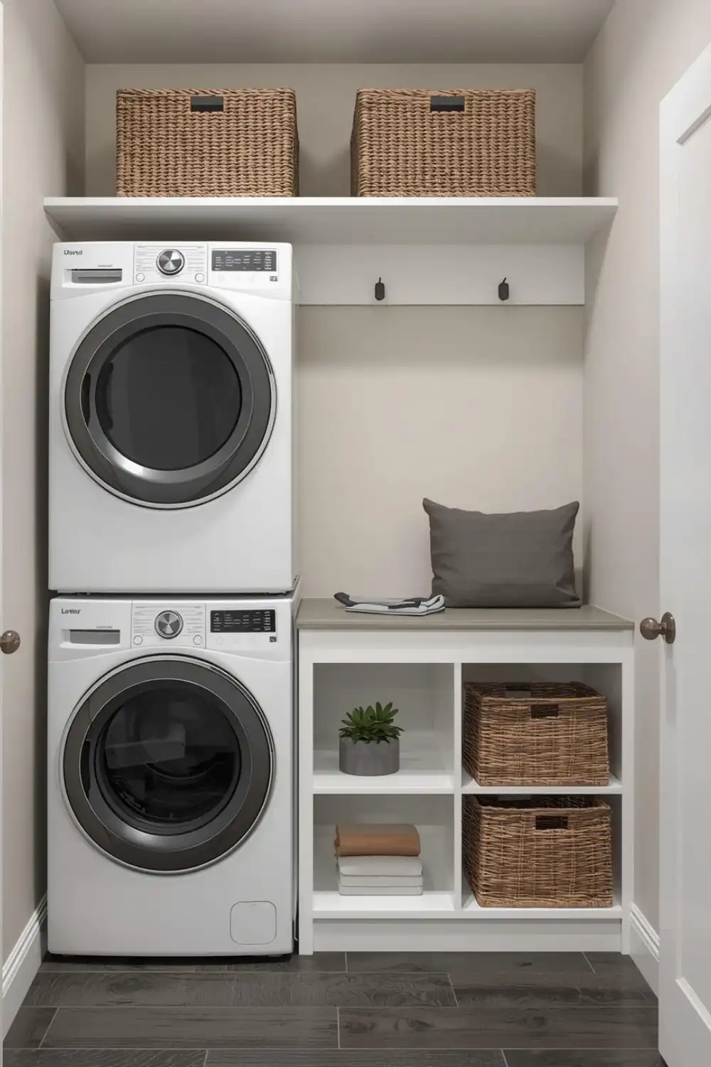 Compact Mudroom + Laundry Combo