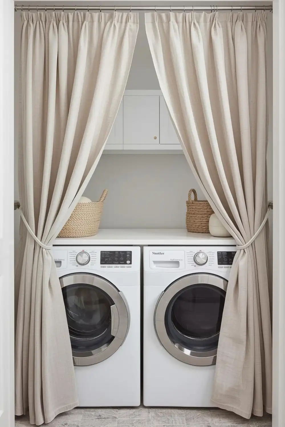 Neutral Linen Curtains as Covers