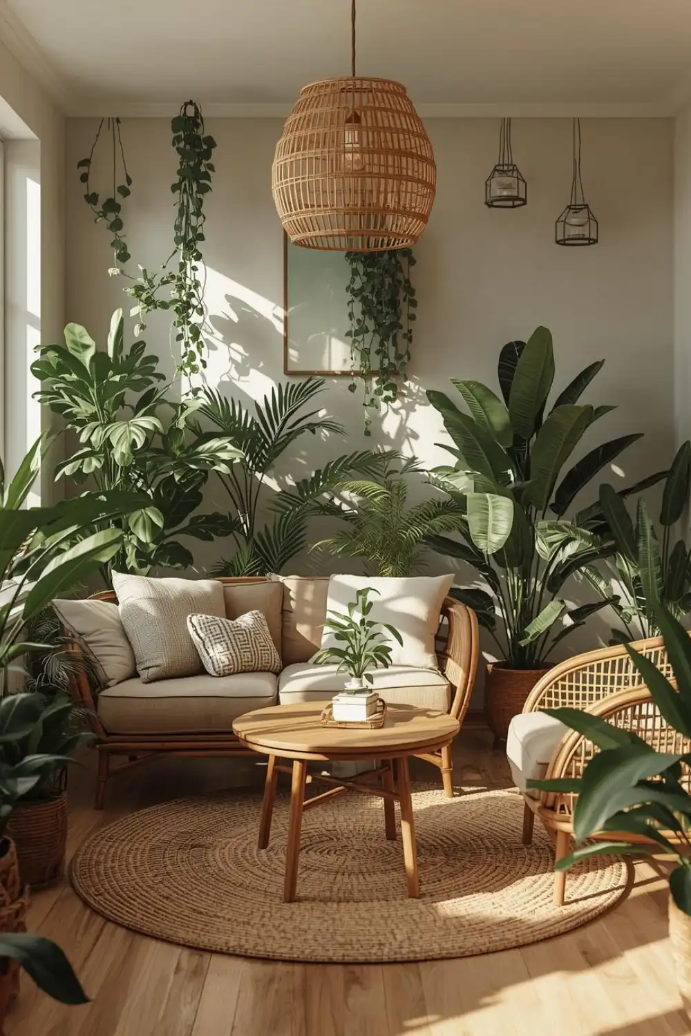 cozy living room Bring in Nature with Plants and Natural Elements