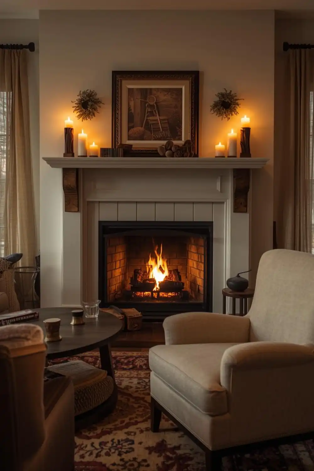 Add Fireplace Warmth (Even if It’s Faux)