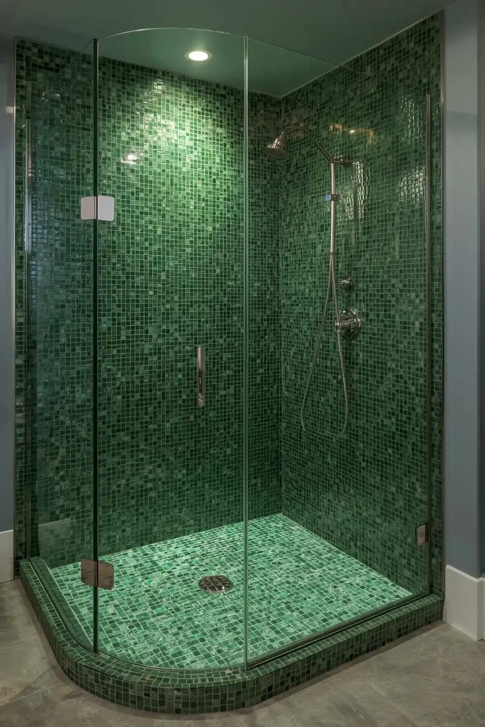Green Mosaic Shower