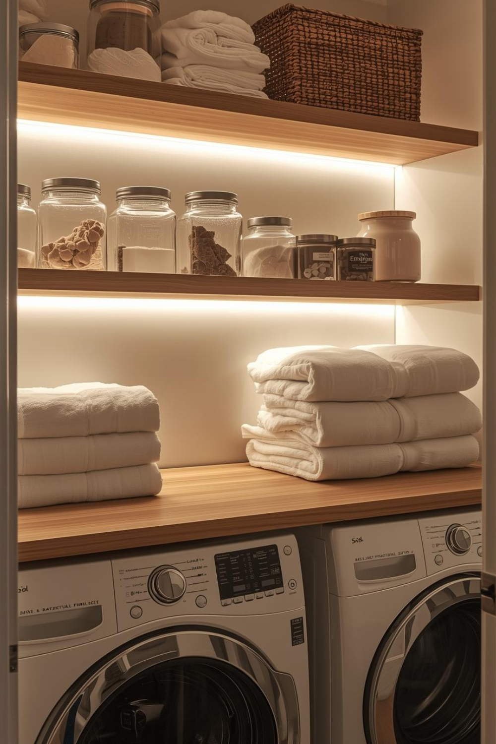 Floating Shelves with LED Edges