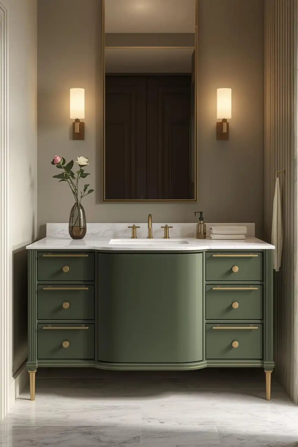 Matte Green Vanity